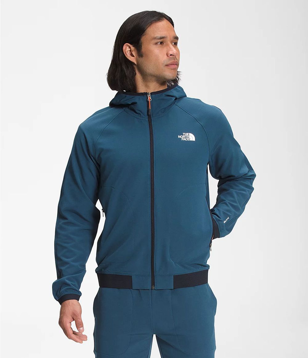 The North Face Tekware® Fleece Full Zip Kapuzenpullover Herren - Blau CH-770NFJZ